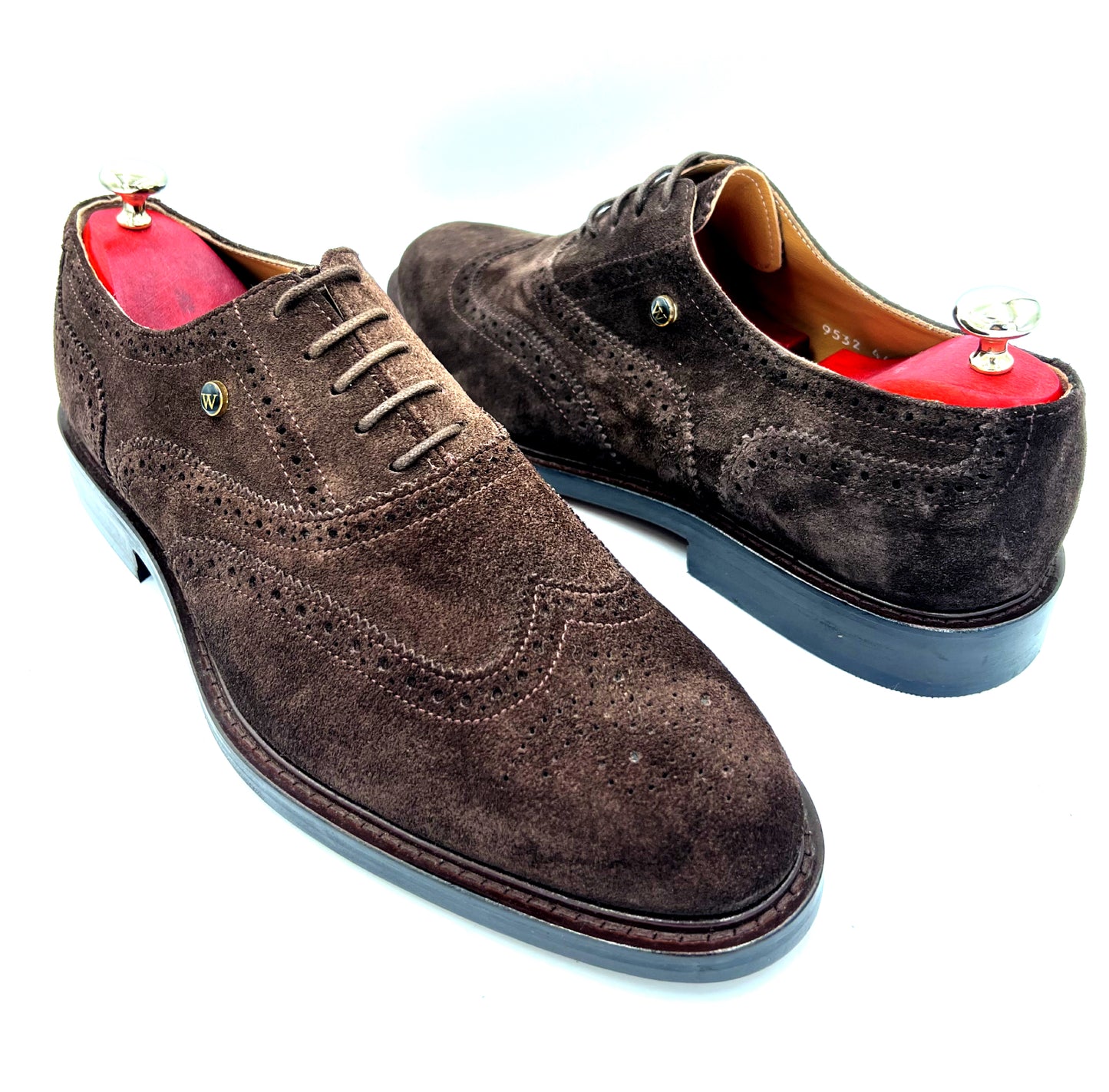 Oscar William Full Brogues – Dark Brown Suede