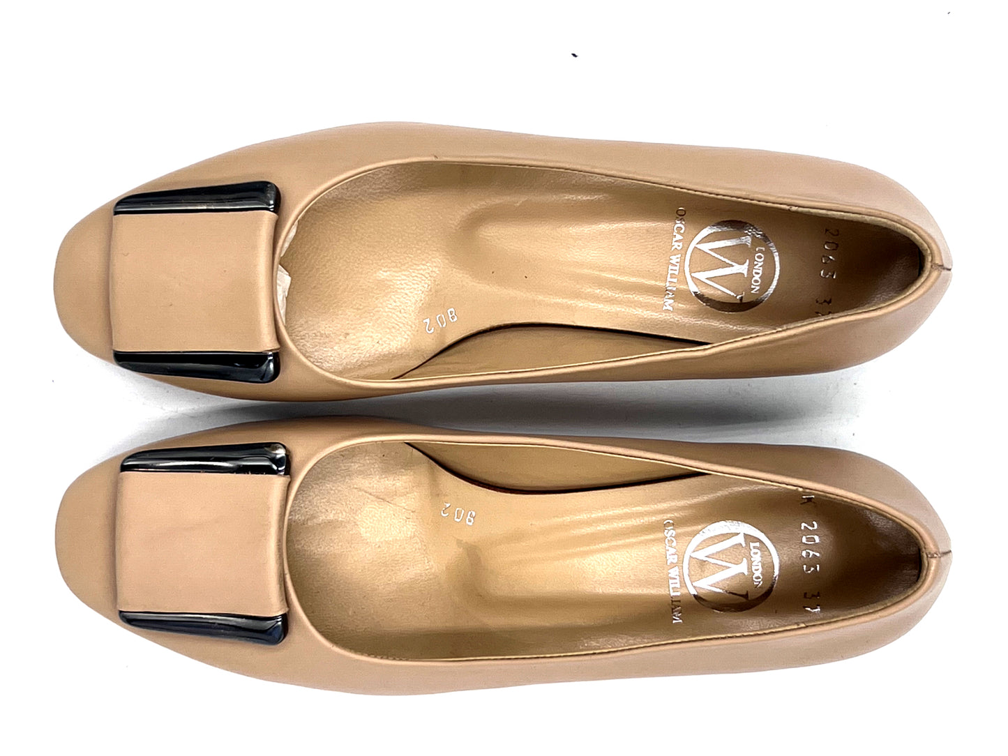 Women’s Beige Leather Shoes with Buckle – Leather Sole