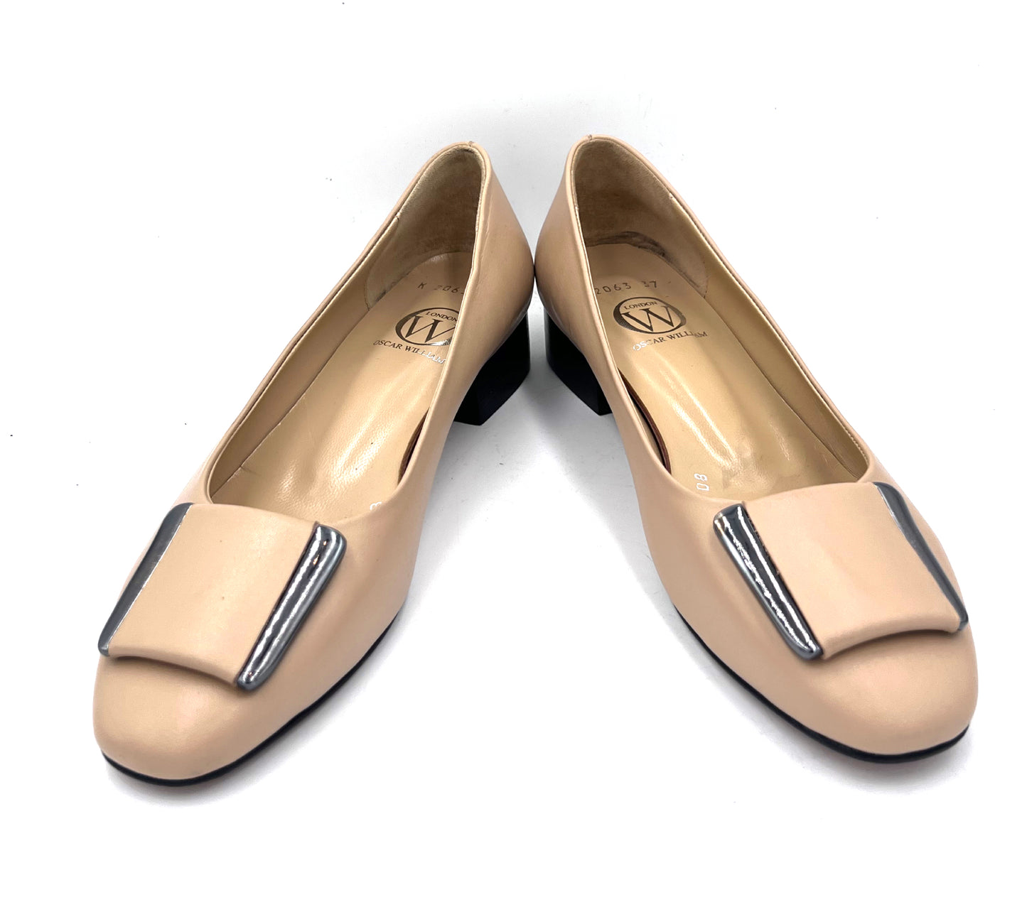 Women’s Beige Leather Shoes with Buckle – Leather Sole