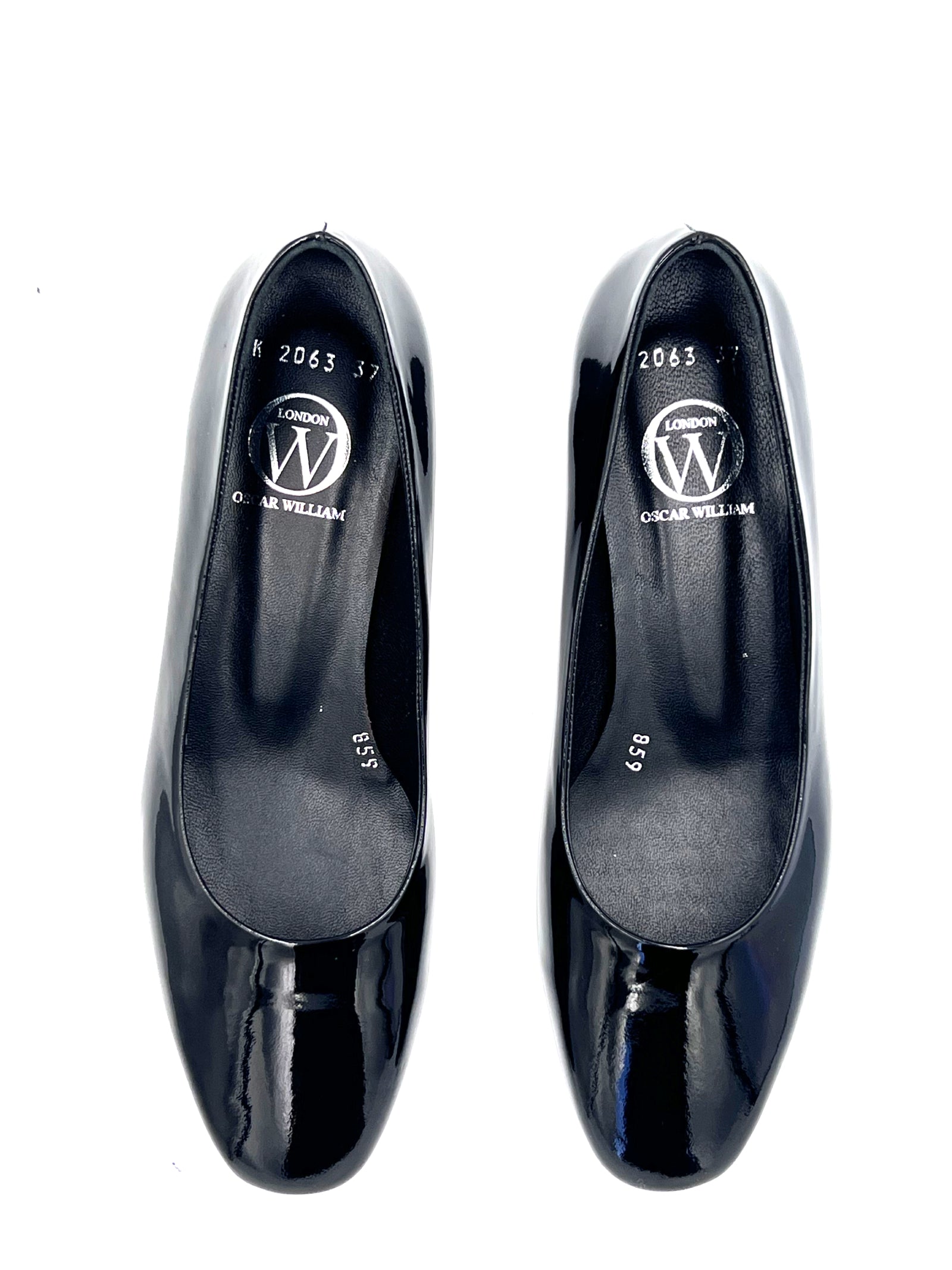 Oscar William Wholecut Pumps – High Shine Black