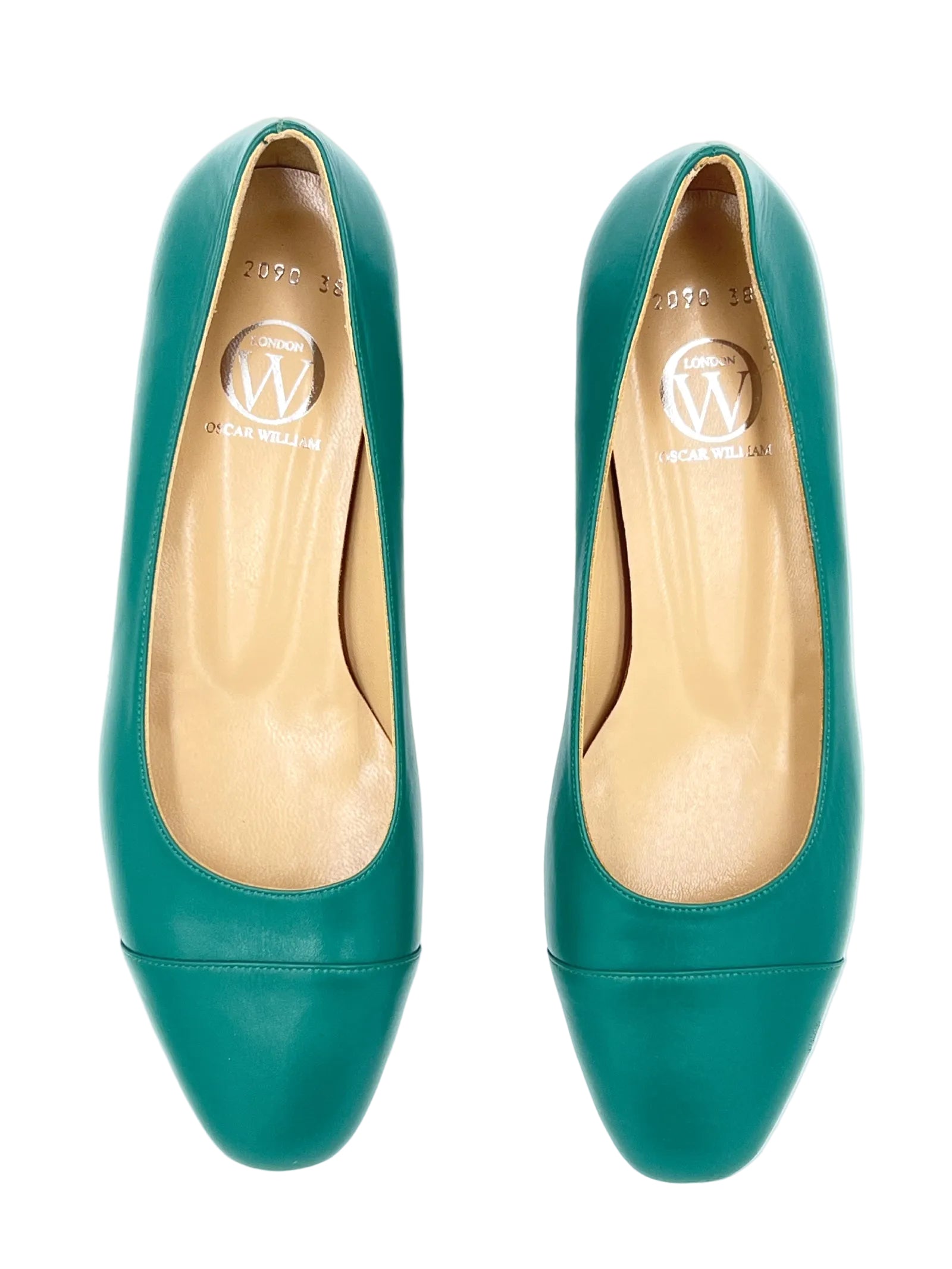 Oscar William Emerald Green Leather Pumps
