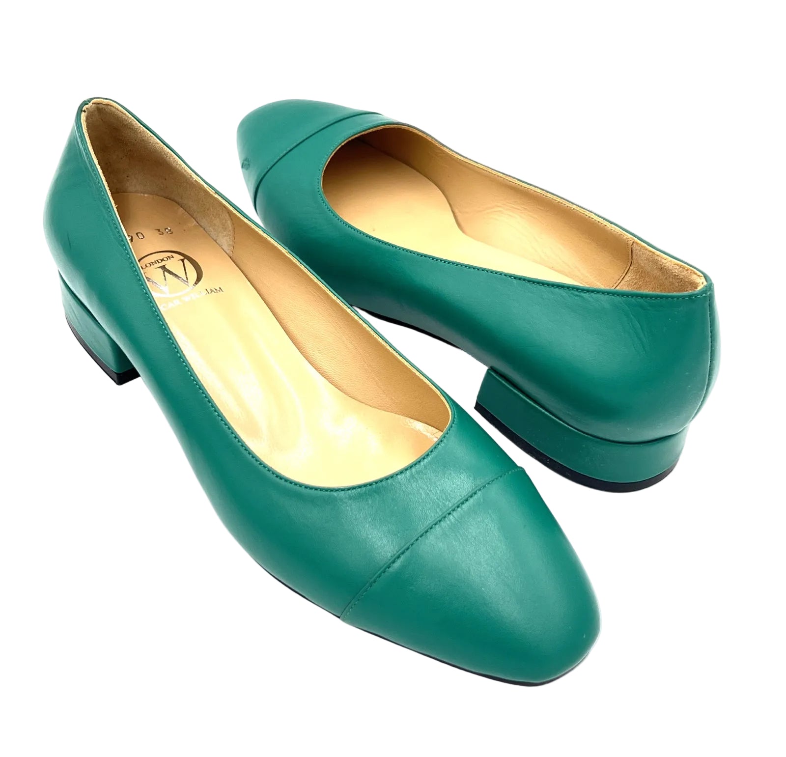Oscar William Emerald Green Leather Pumps