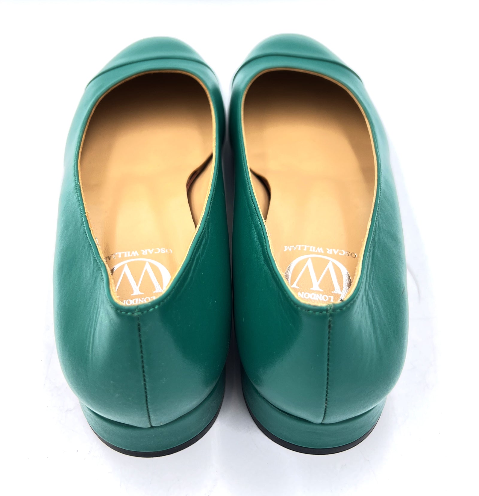 Oscar William Emerald Green Leather Pumps