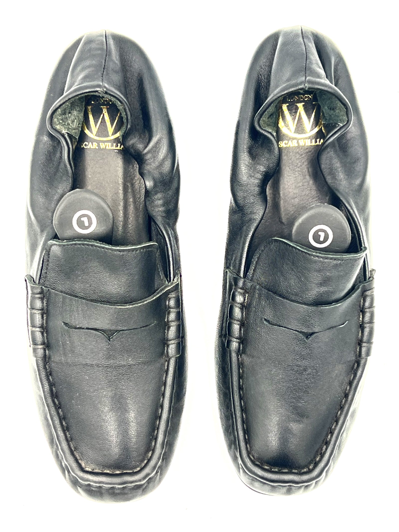 Oscar William Black Soft Leather Loafers – Elastic Fit