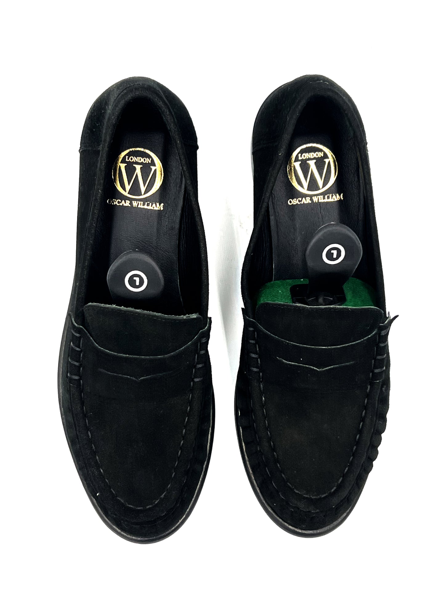 Oscar William Penny Loafers – Black Suede | Rubber Sole