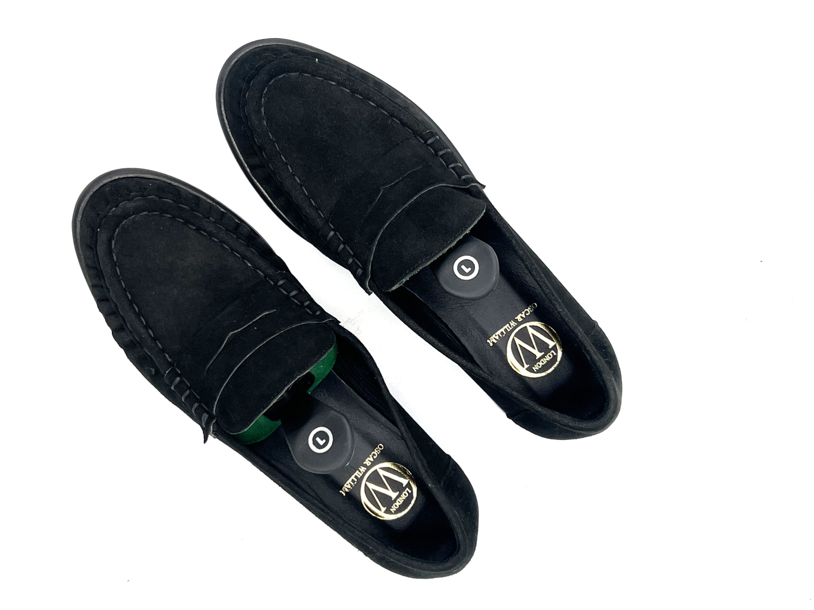 Oscar William Black Suede Penny Loafers
