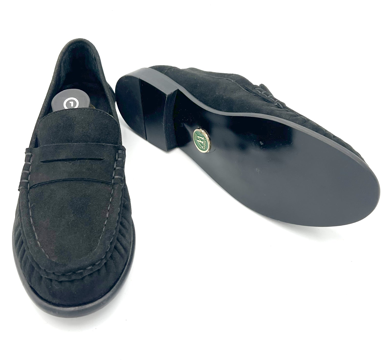 Oscar William Black Suede Penny Loafers