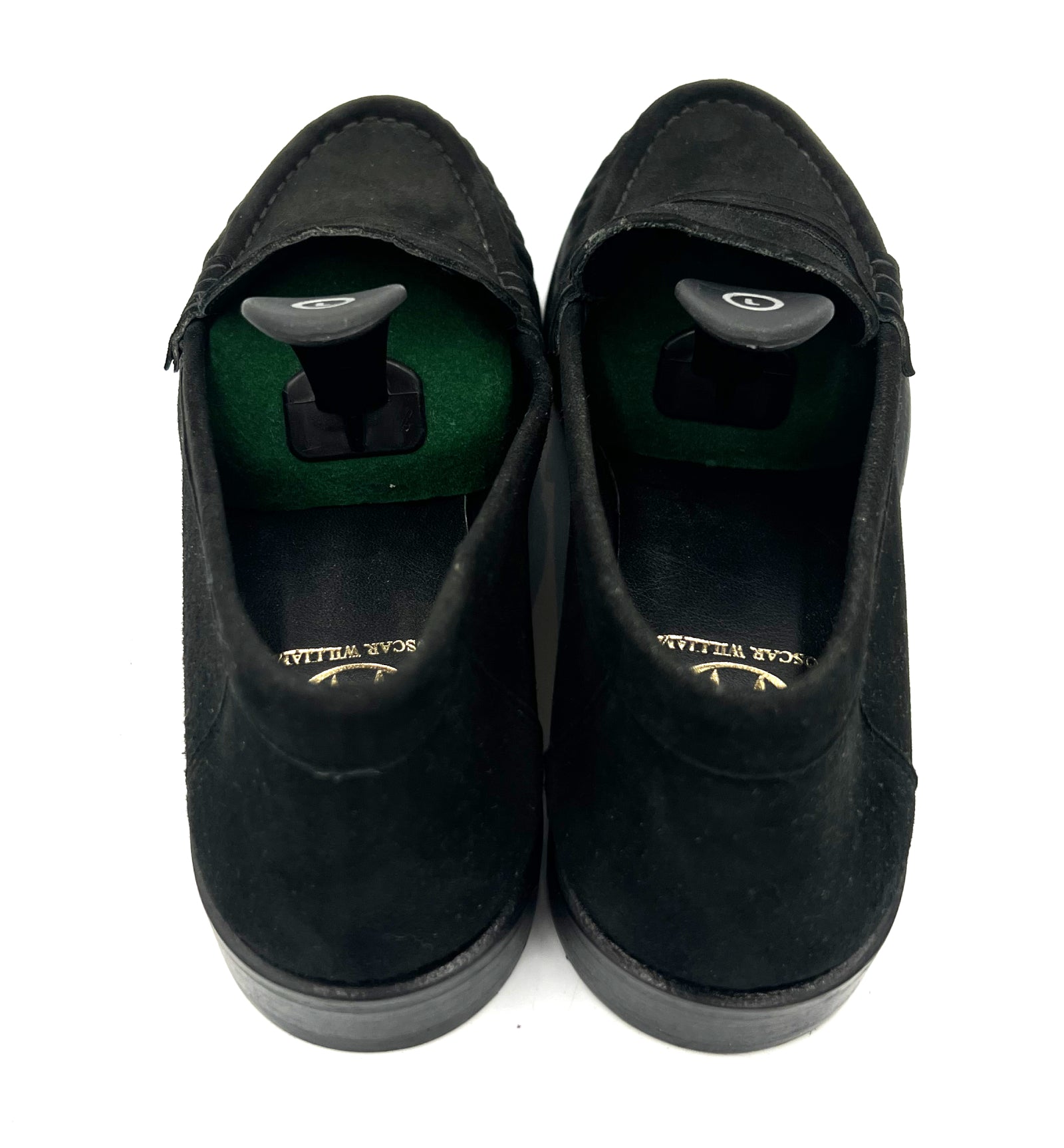 Oscar William Black Suede Penny Loafers