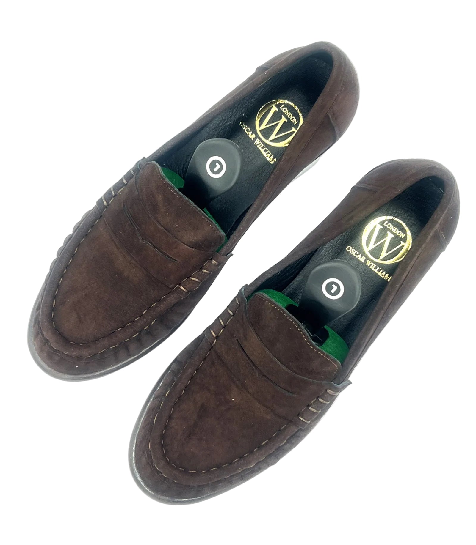 Oscar William Brown Suede Penny Loafers
