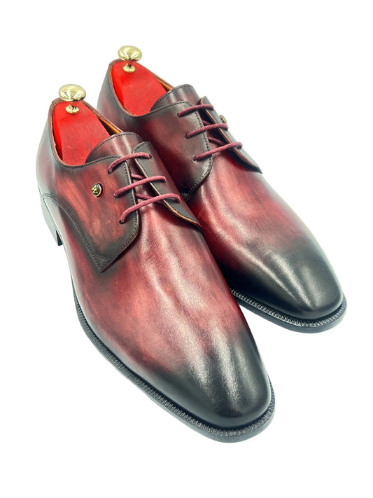 Oscar William Patina Derby – Burgundy / Black | Leather Sole