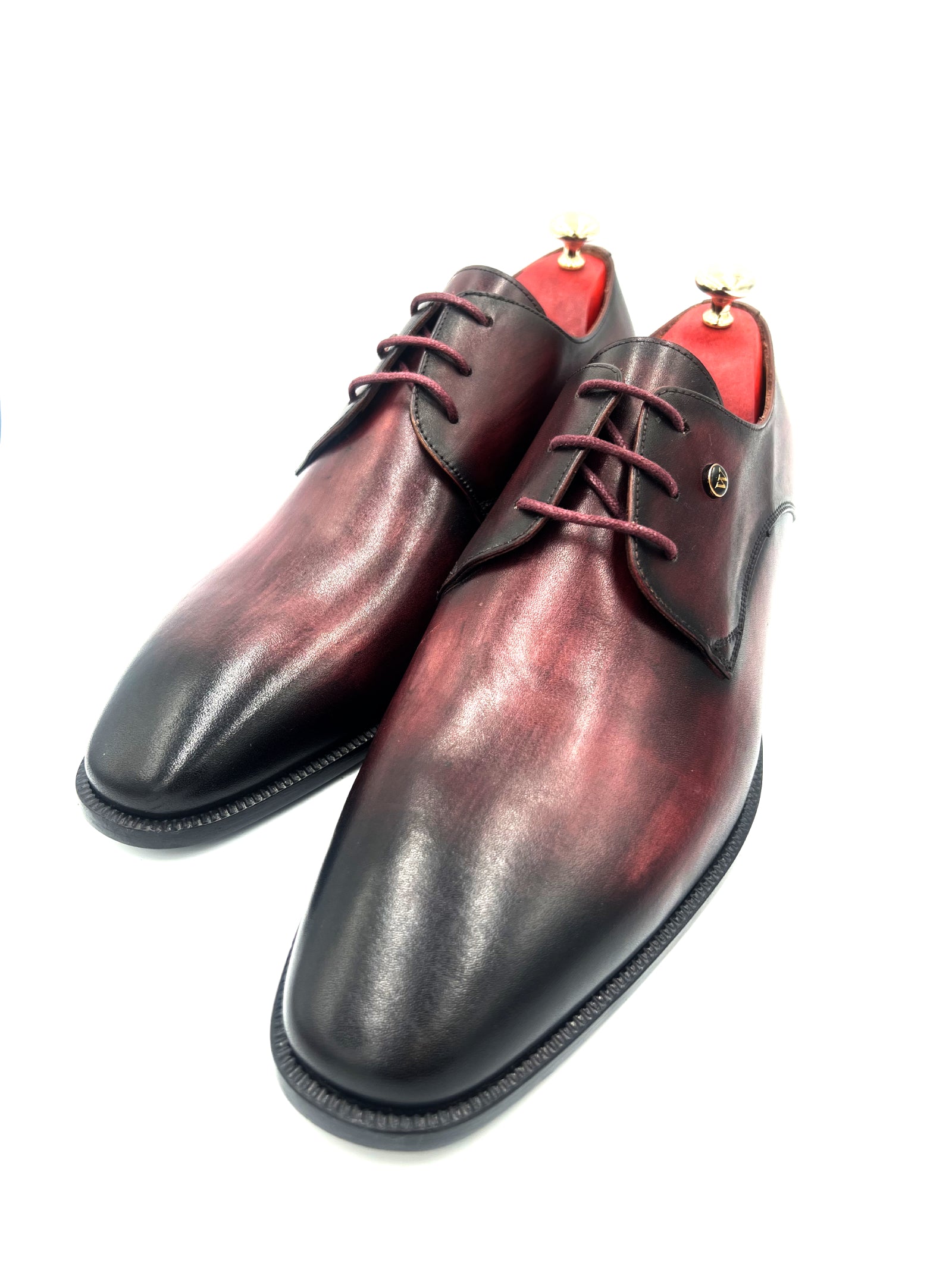 Oscar William Patina Derby – Burgundy / Black | Leather Sole