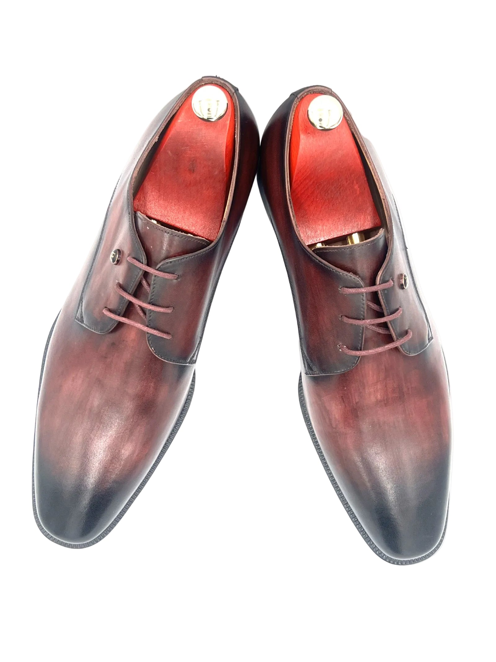 Oscar William Patina Derby – Burgundy / Black | Leather Sole